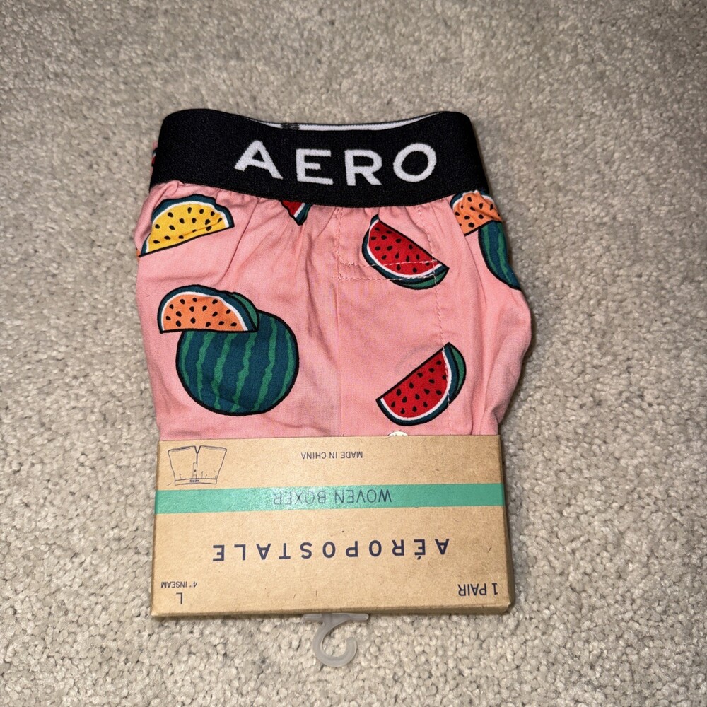 NEW Aéropostale Boxer Shorts WATERMELON Woven Cotton Underwear MENS LARGE